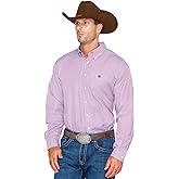 Cinch Men's Classic Fit Long Sleeve Button One Open Pocket Stripe Shirt