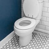 Harbour Housewares Soft Close Toilet Seat White Oval with Chrome Hinges view 6