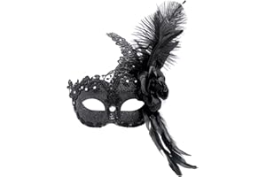 Coddsmz Crystal Rhinestone Feather Venetian Style Masquerade Mask Princess Fancy Dress for Children