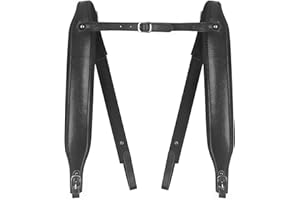 Horse Accordion Straps, Adjustable Harness Shoulder Belts Straps, Thickened Synthetic Leather Acordeón Strap for Adults Teens Professional Player Beginner 25 31 34 37 41 Keys 12 60 120 Bass Accordions