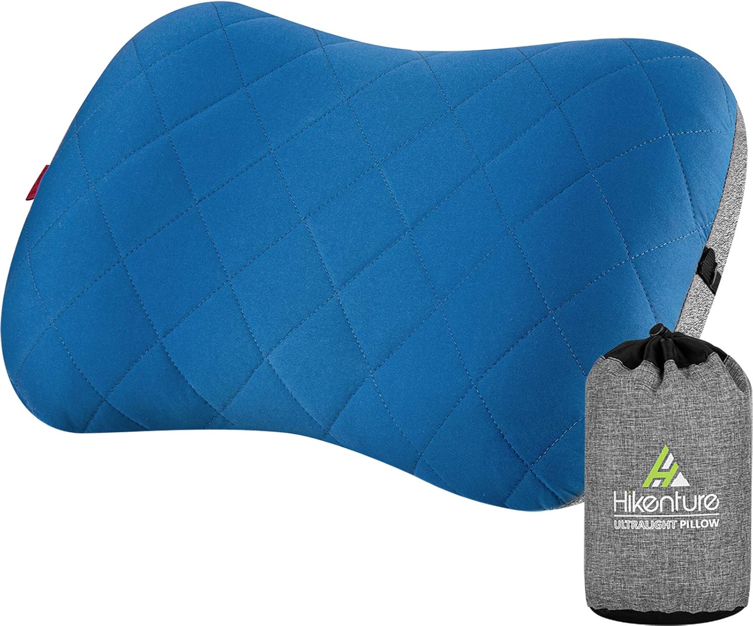 Hikenture Aufblasbares Camping/Reise Kissen mit Abziehbarem Kissenbezug, Ergonomisches Kopfkissen, Komfortables Nackenkissen für Reise/Outdoor, Inflatable Travel Neck Pillow(Blau), Blau, One Size