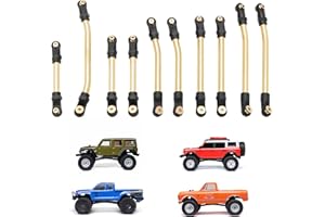 MEUS RACING SCX24 Links Metal High Clearance Chassis Links & Steering Links Set for Axial SCX24 C10 Bronco Wrangler 1/24 RC Crawler(Brass)