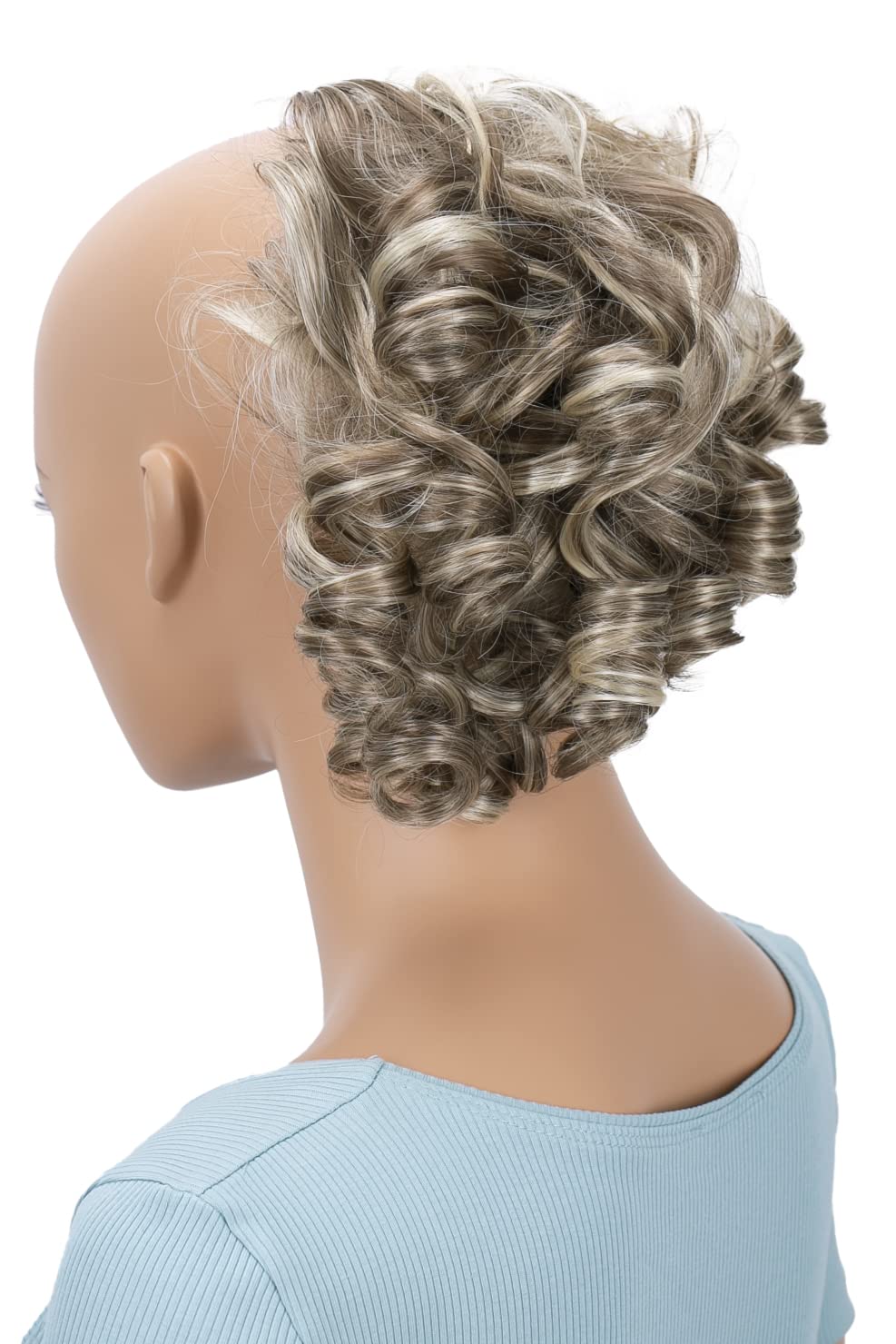 CAISHA Hairpiece Scrunchy Updo Bridal Hairstyles Voluminous Curly Messy Bun Brown Blond Mix G8L — image 1