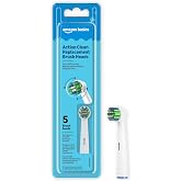 Amazon Basics Electric Toothbrush Replacement Brush Heads, White, 5 Count (Fits Most Oral-B Electric Brushes, except Oral-B iO), Packaging May Vary