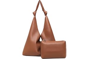 JOREBILL Vegan Leather Hobo Purses set, Slouchy Shoulder Bag Knotted Hobo Bags for Women with a small purse