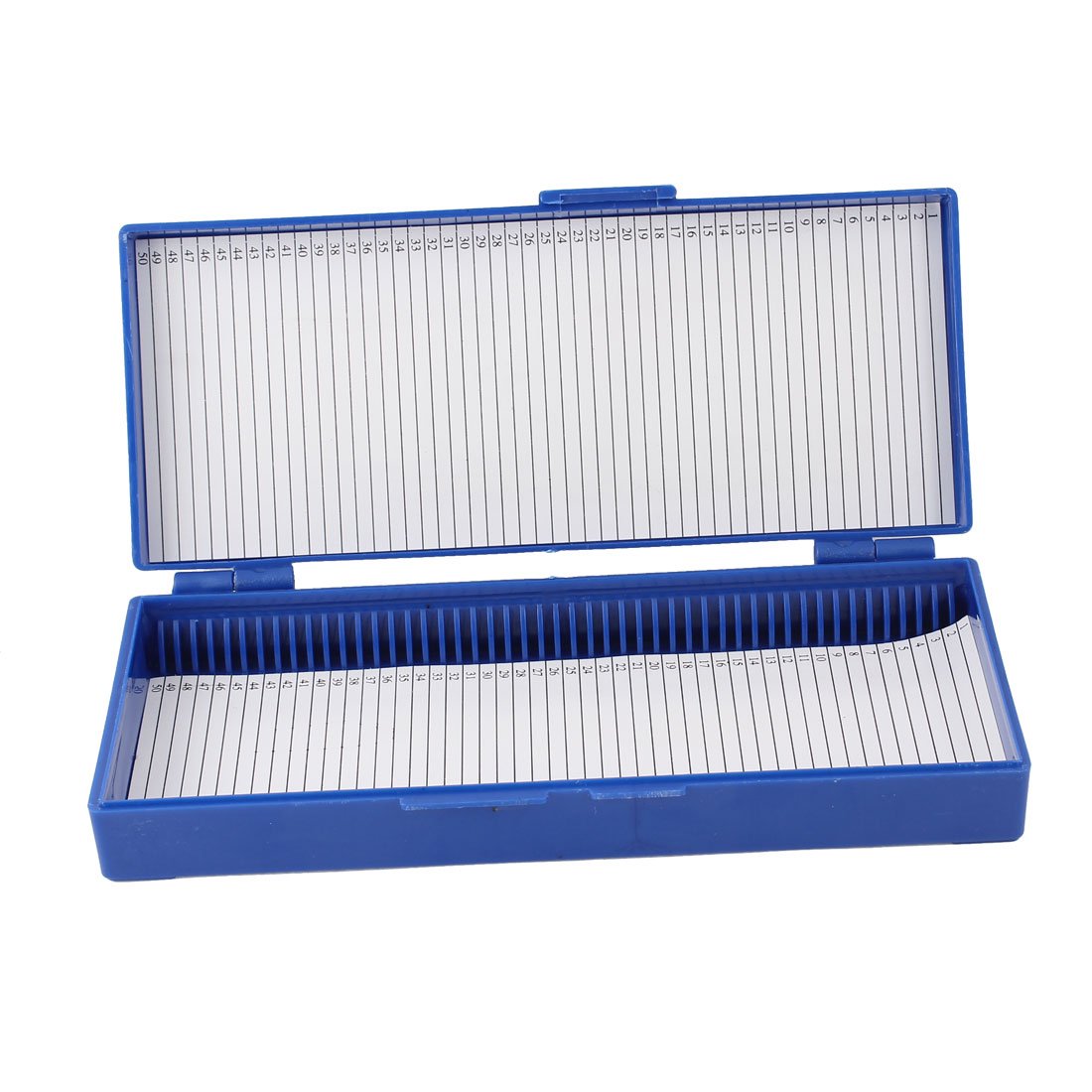 Sourcingmap Royal Blue Plastic 50-Place Microslide Slide Microscope Box
