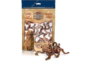 Canine Butcher Shop Bully Stick Spirals/Springs Raised & Made in USA, (Pack of 6), Odor Free, All-Natural Dog Chews, Treats
