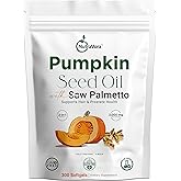 NutraVora Pumpkin Seed Oil with Saw Palmetto Capsules – Men’s Prostate, Hair & Hormone Support Supplement – 3000 mg High Potency Cold-Pressed Formula – Non-GMO, Gluten-Free, Lab Tested – 300 Softgels