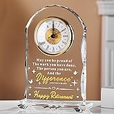 Ghtixsu 2026 Retirement Gifts for Women Men Crystal Clock, Going Away Gifts for Coworker Best Congratulations Retired Gifts Boss Leaving Present for Teacher Friend