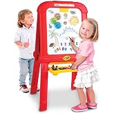 Crayola Creative Fun Double Easel, Age 3+ | Magnetic Dry-Erase Board, Chalkboard &amp; Supply Tray &ndash; 77 Magnetic Letters, Chalk &amp; Paint Cups