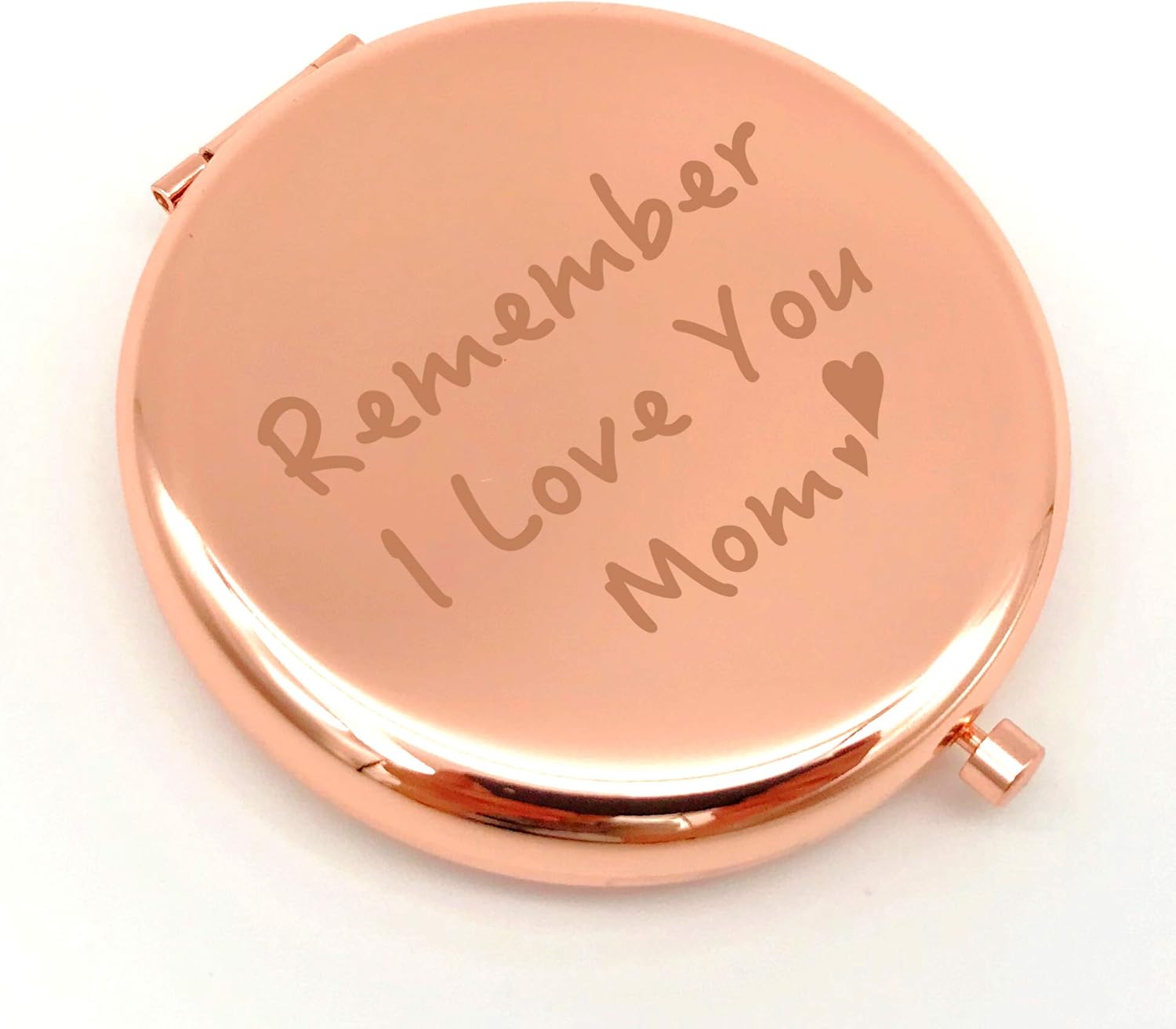 Warehouse No.9 Mom Gifts from Daughter and Son, Remember I Love You Mom Travel Pocket Engraved Compact Vanity Makeup Mirror for Mother Women Christmas Mothers Day Birthday Present Gifts