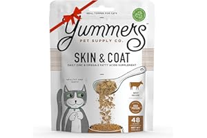 Yummers Skin & Coat, Zinc & Omega-3 Fatty Acids Supplement, Beef Recipe, 4 oz. - Yummers Cat Food Toppers - Cat Food Supplement Toppers - Cat Food Topper Supplement for Heart Health - Cat Food Topping