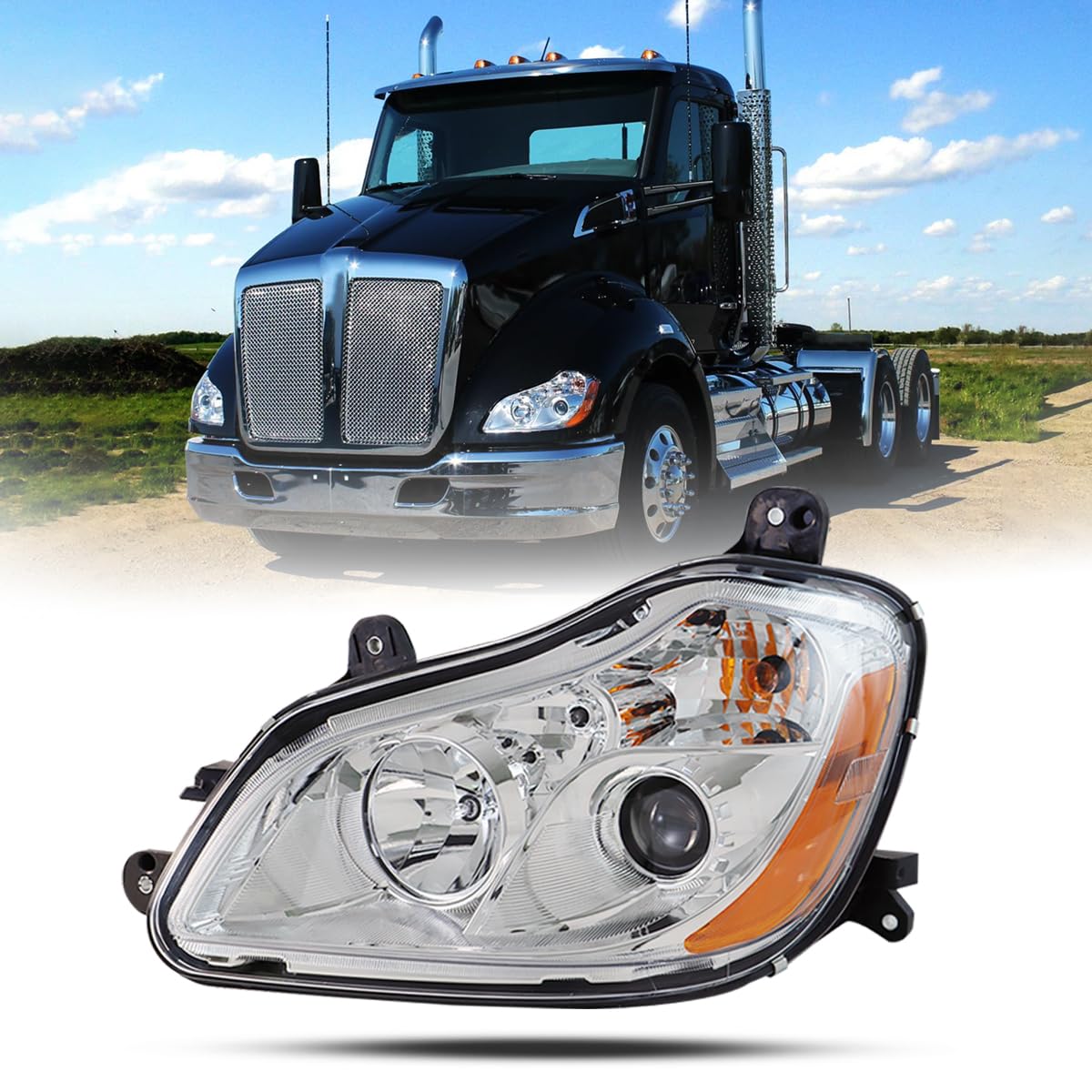 Sterlix Kenworth T680 Headlights Headlamps 2013-2021 Replacement Left