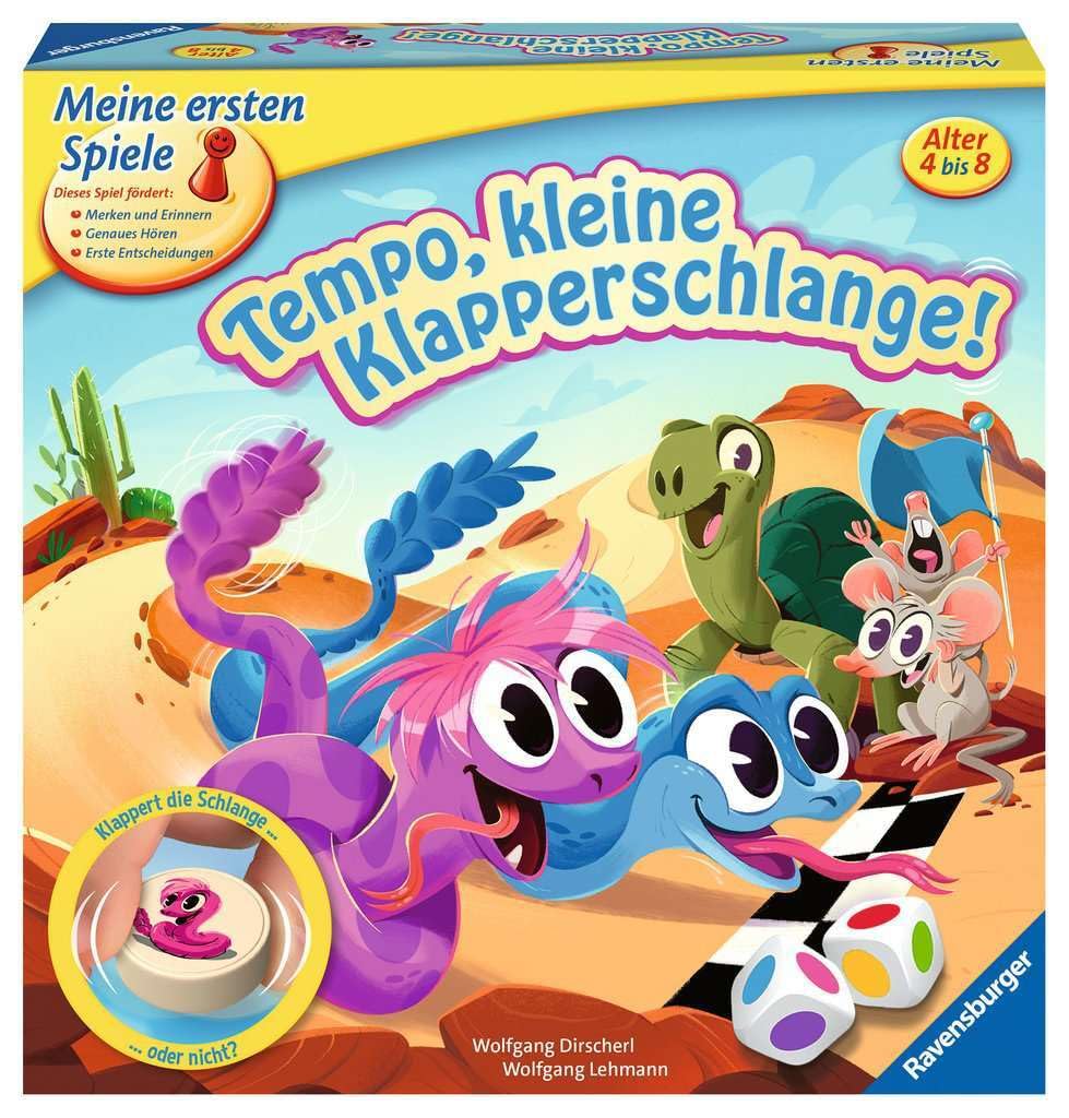 Ravensburger 20950 - Tempo, Kleine Klapperschlange: Ein spannender Wettlauf mit magischen Klapperfiguren