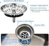 Tomario 80mm Stainless Steel Sink Plug Strainer Kitchen Drain Stopper view 3