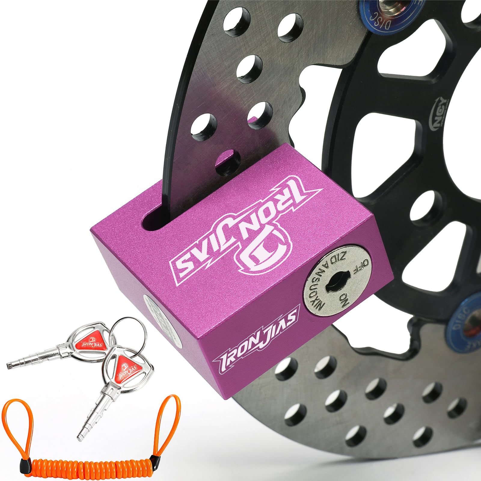 Photo 1 of Motorcycle Disc Lock Anti-Theft Wheel Brake Lock Waterproof Alloy with Reminder Cable and 2 Keys, Alarm-Free for Motorbike, E-Scooter, Mountain Bike