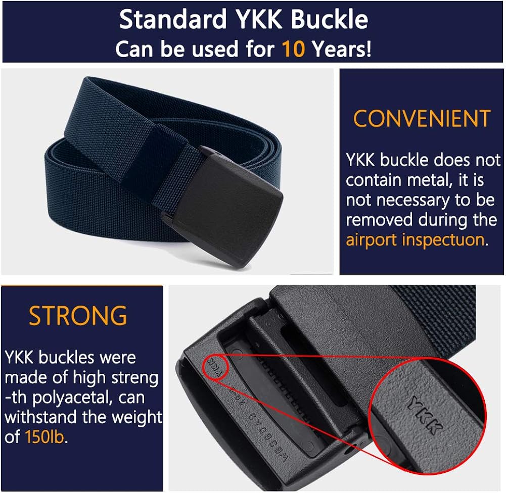 LionVII Men Elastic Stretch Canvas Belt with Plastic Buckle - Image 5