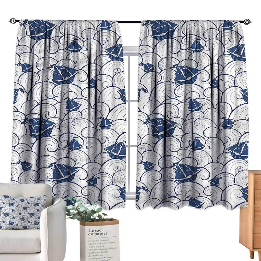 Amazon Com Anzhutwelve Nautical Print Decor Curtains Boat On