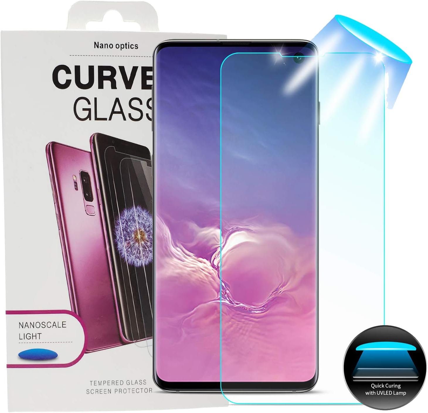 HYAIZLZ Liquid Glass Screen Protector for Galaxy S10 Plus 3D Curved Edge 9H Premium Tempered Glass [Bubble Free] Adhesive Installation Tools Screen Film for Samsung Galaxy S10 Plus 6.4,2 Pack