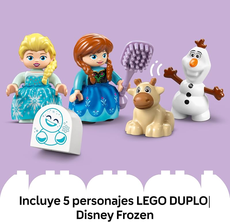 Duplo | Disney Frozen: Fiesta en el Castillo de Anna y Elsa - Juguete Educativo con 5 Figuras Inc. Olaf y Sven - Ladrillo con Luz - Regalo para Niñas y Niños de 2+ Años 10455 — foto 6 de 8
