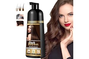 YOURTONE Dark Brown Hair Dye Shampoo for Gray Hair, Instant Hair Color Shampoo for Women & Man, 3-In-1 & Semi-Permanent, Herbal Ingredients, Fast Acting and Long Lasting (500ML)