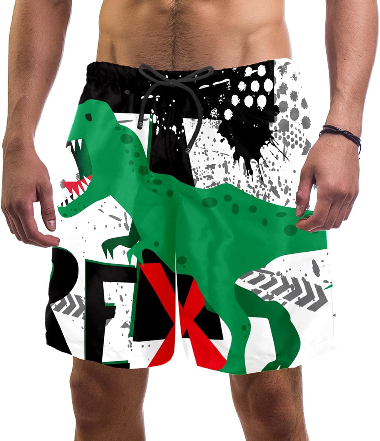 QQIAEJIA Costume da bagno da uomo, tribale azteco, etnico, estivo, ad asciugatura rapida, con fodera in rete e tasche, costumi da bagno alla moda, Multicolore, XXL