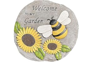 VILLCASE Bee Stepping Stone Outdoor Decorative Resin Lawn Garden Patio Path Stone