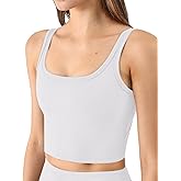 Chilylori Women's Seamless Sports Bra Workout Crop Top Ribbed Padded Longline Wirefree Medium Support Tank Tops Fitness
