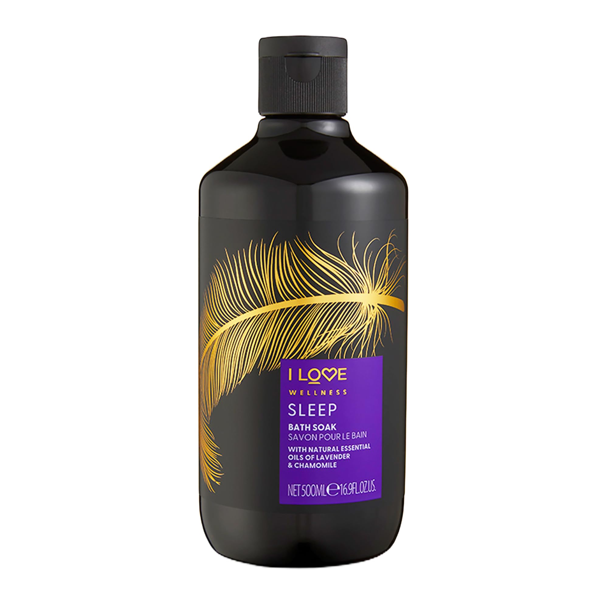 I Love Wellness Sleep Bath Soak, with Natural Essential Oils of Lavender & Chamomile, Fragranced Bath Soak, Invigorating Aroma, Vegetarian & Vegan-Friendly - 500ml