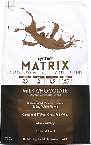 Syntrax Nutrition Matrix Protein Powder, Sustained-Release Blend, Milk ...