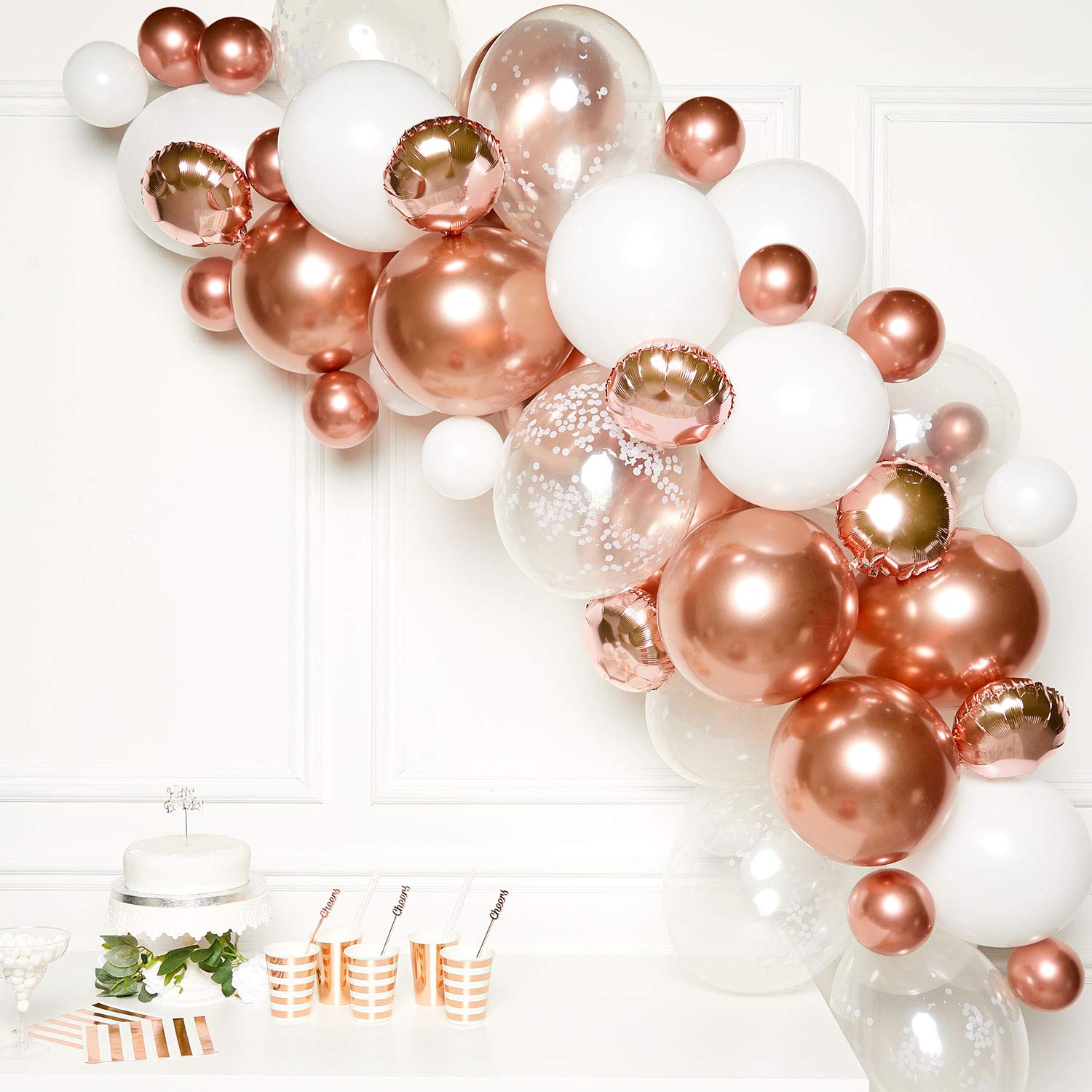 (PKT) (9907430) Rose Gold Balloon Garland