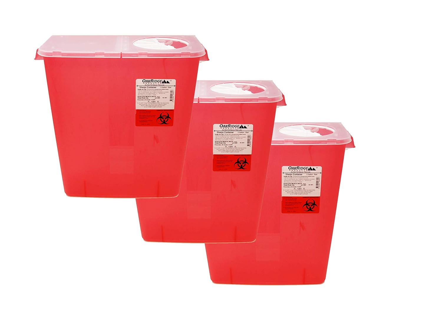 Oakridge 3 Gallon Size (Pack of 3) Needle and Syringe Disposal Container: Industrial & Scientific