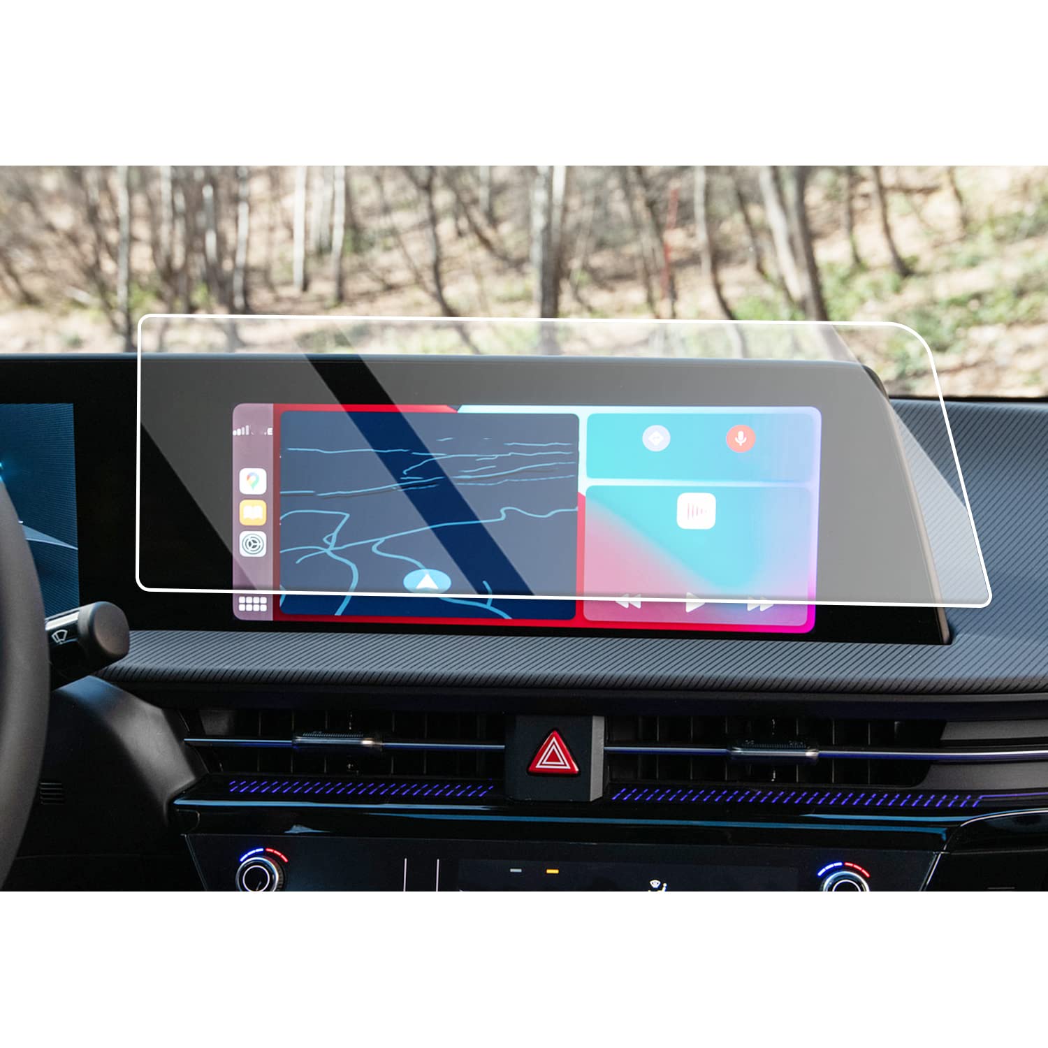 CDEFG Compatible with Kia EV6 2022 2023 2024 Car Navigation Protective Film Tempered Glass 9H Scratch-Resistant 12.3 Inch GPS Transparent Screen Protector Navigation Film EV6 2024 Accessories (Sat