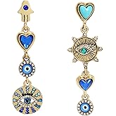 Betsey Johnson Womens Evil Eye Linear Earrings