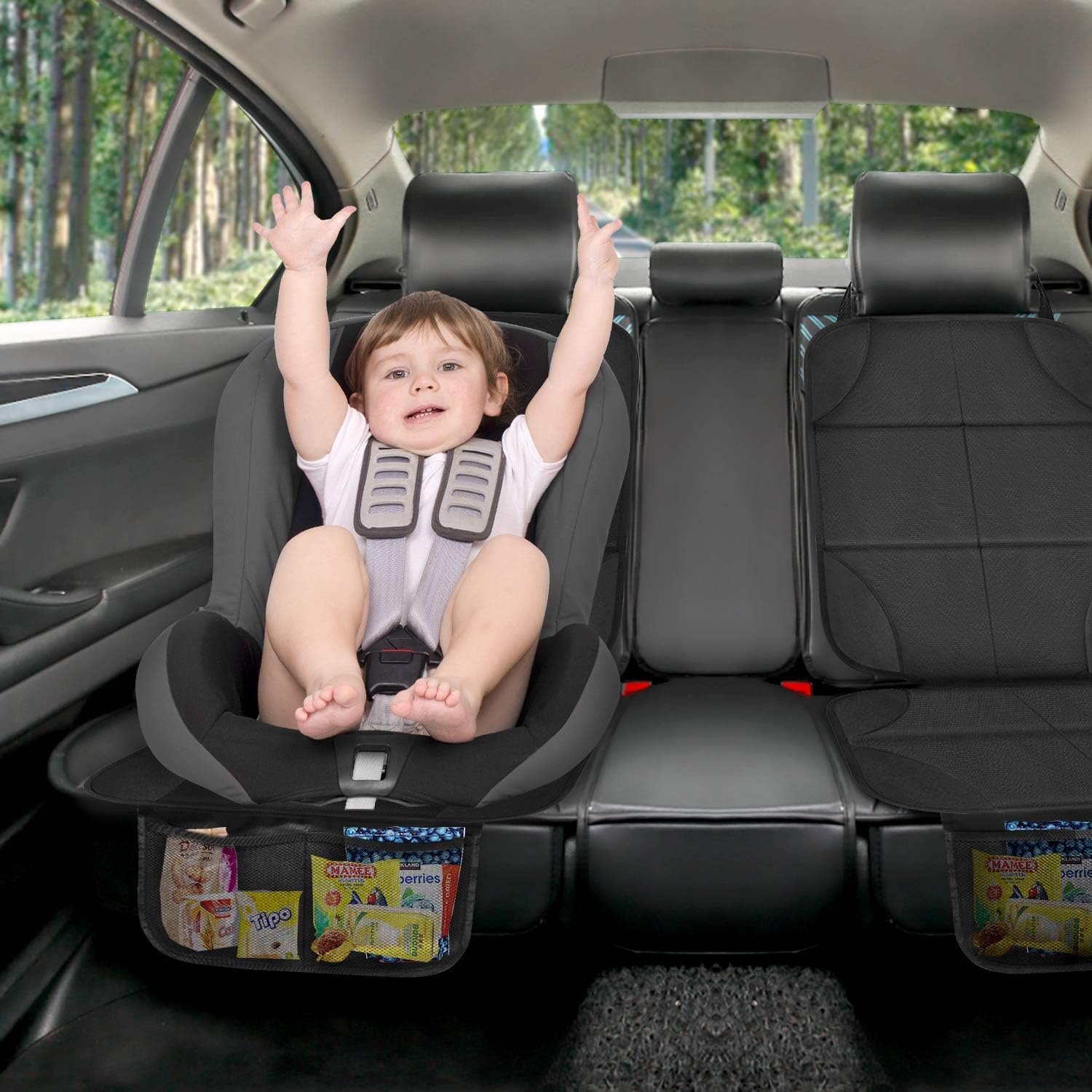 MHO+ALL Car Seat Protector, 2 Pack Car Seat Protectors for Child Seats Non-Slip Easy Cleaning Baby Car Back Seat Protector - Image 3