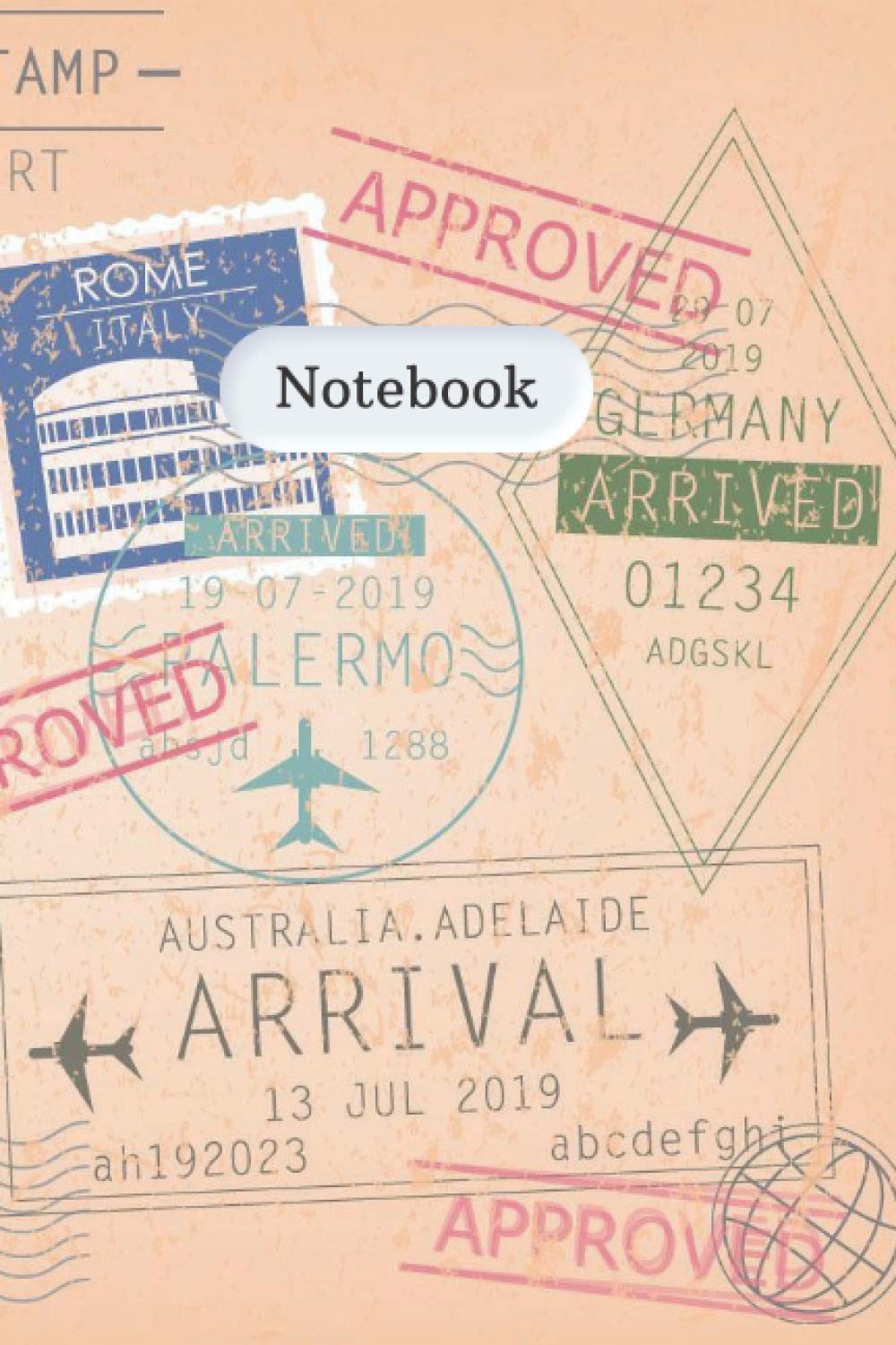 Notebook: Travel Passport Themed Notebook Blank Lined Journal
