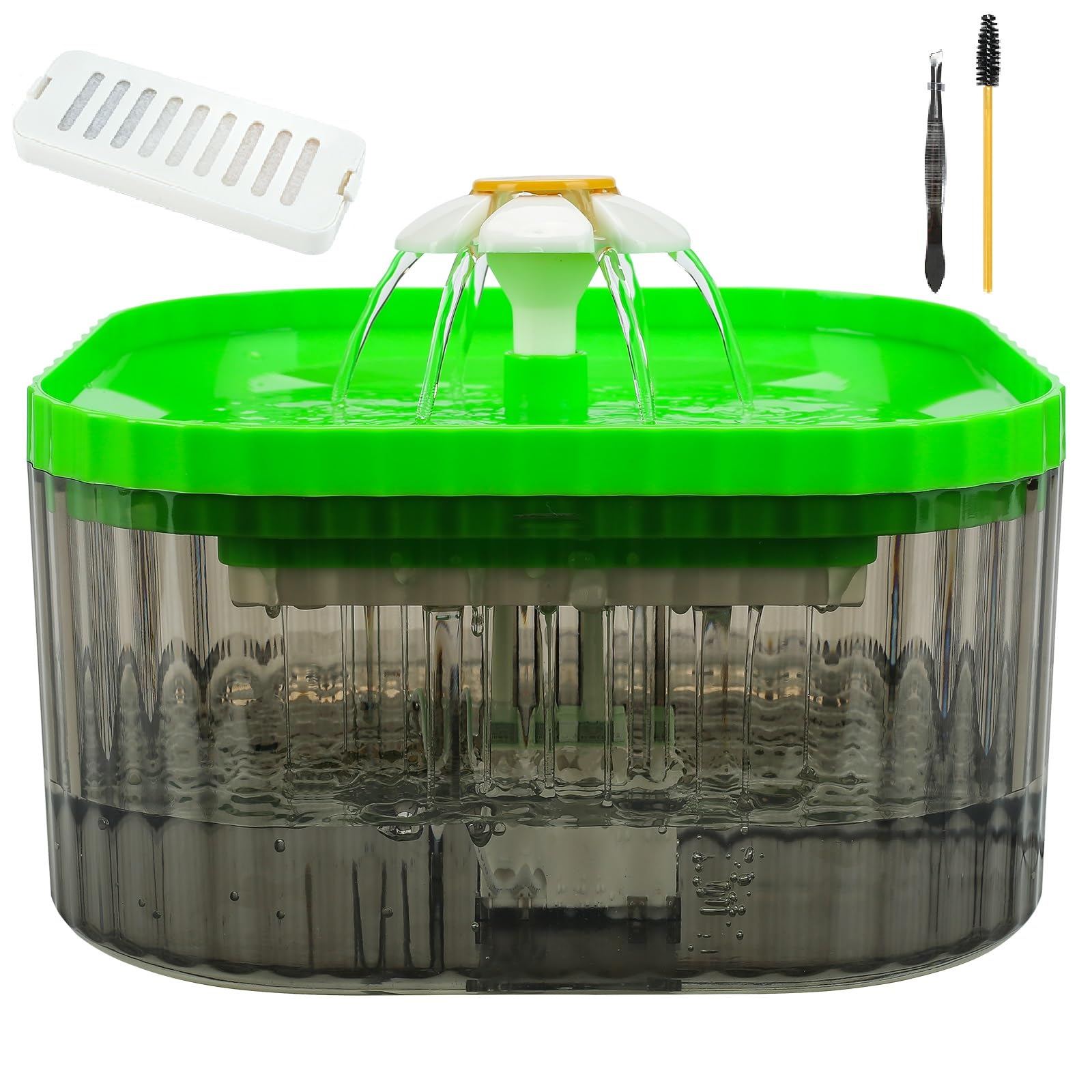 Ecoastal Cat Water Fountain,Transparent Pet Drinking Fountain,Kitten Puppy Automatic Water Dispenser Ultra Quiet Pump Pure Water Filtration System USB Powered Pet Supplies Gift,2.5L — image 1