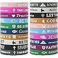 IDREAMBAND Bible Verse Bracelets – 20 Pcs Silicone Bracelets Bulk Jesus Bracelets – Cute Christian Bracelet Colored Wristbands – Comfortable and Lightweight – Perfect Religious Gifts for Men, Women