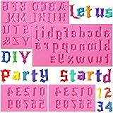 Gothic Letters Molds and Numbers Molds Silicon Number 0-9 3D Chocolate Fondant Molds for Cake Topper Candy Molds Fondant Tool