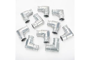AXISCULPT 10Pcs 3/4 inch EMT Conduit Fittings Inside Corner Pull Elbow Zinc Die-Cast EMT to EMT 90 Degree Coupling Detachable Cover Set Screw