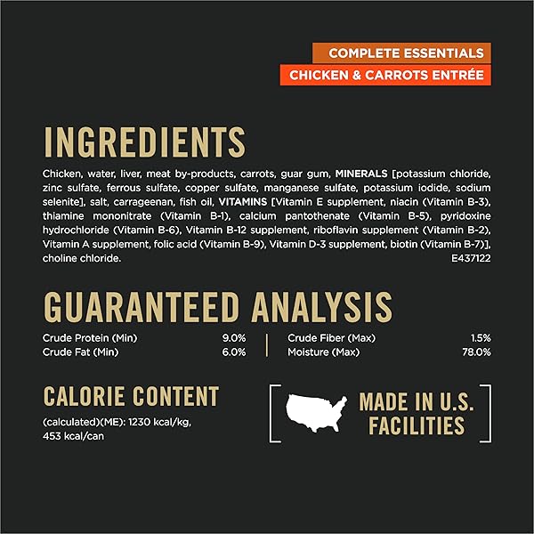 PURINA PRO PLAN WET DOG FOOD GRAIN FREE COMPLETE ESSENTIALS VARIETY PACK, CHICKEN AND CARROTS AND TURKEY AND SWEET POTATO ENTREES – (PACK OF 12) 13 OZ. CANS