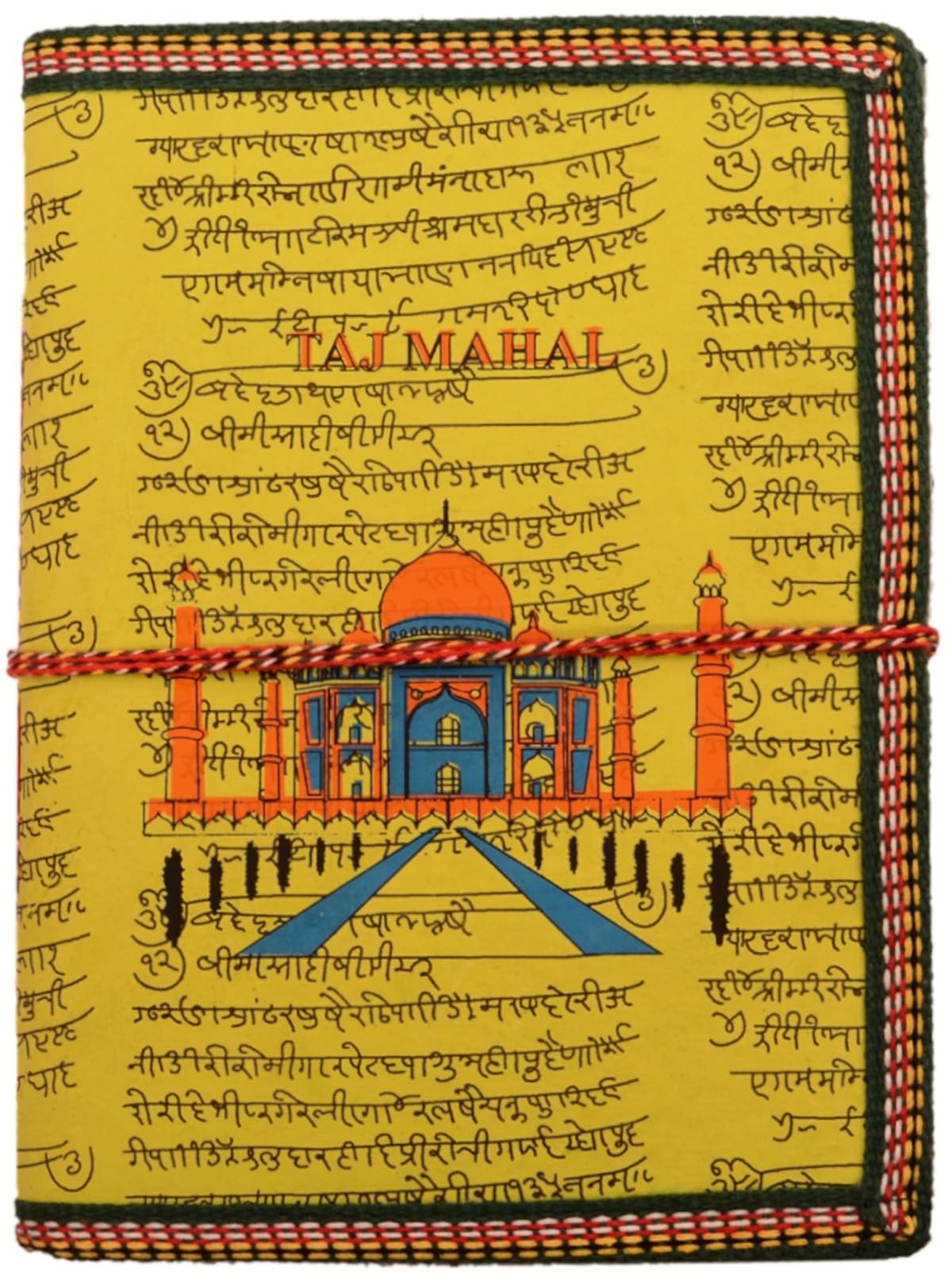 Purpledip Handmade Paper Journal 'Taj Mahal, Eternal Symbol Of Love': Vintage Diary Notebook With Thread Closure (11158)