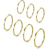 PROSTEEL Stainless Steel Stacking Rings Set - 5 Sizes Silver/Gold/Rose Gold/Black