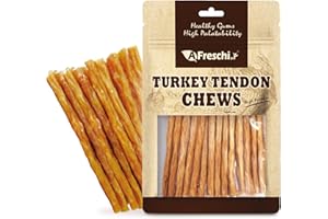 A FRESCHI SRL Afreschi Turkey Tendon for Dogs, Dog Treats for Classic Series, All Natural Human Grade Dog Treat, Suitable for Training chew, Ingredient Sourced from USA, Rawhide Alternative, Thin Stick