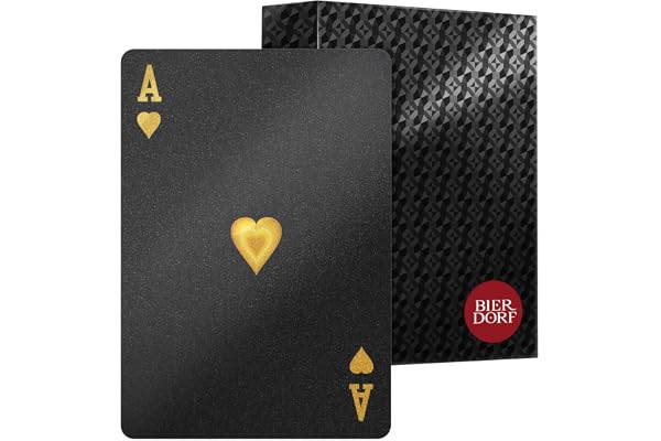 BIERDORF Waterproof Playing Cards Plastic Playing Cards Deck of Cards Gift Poker (Black Diamond)