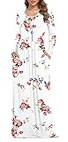 VIISHOW Women's Long Sleeve Floral Print Scoop Neck