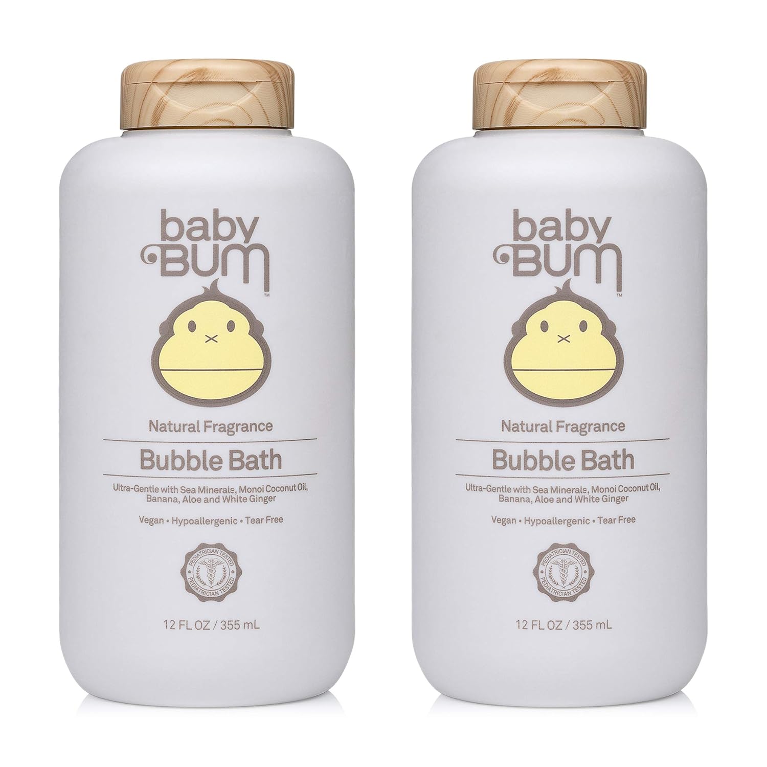 Baby Bum Bubble Bath | Tear Free Foaming Bubble Bath for Sensitive Skin with White Ginger| Natural Fragrance | Gluten Free and Vegan | 12 FL OZ | 2 Pack : Baby