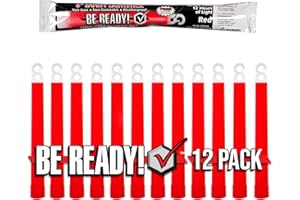 Windy City Novelties Be Ready 12 Hour Glow Sticks - Red - 12 Pack