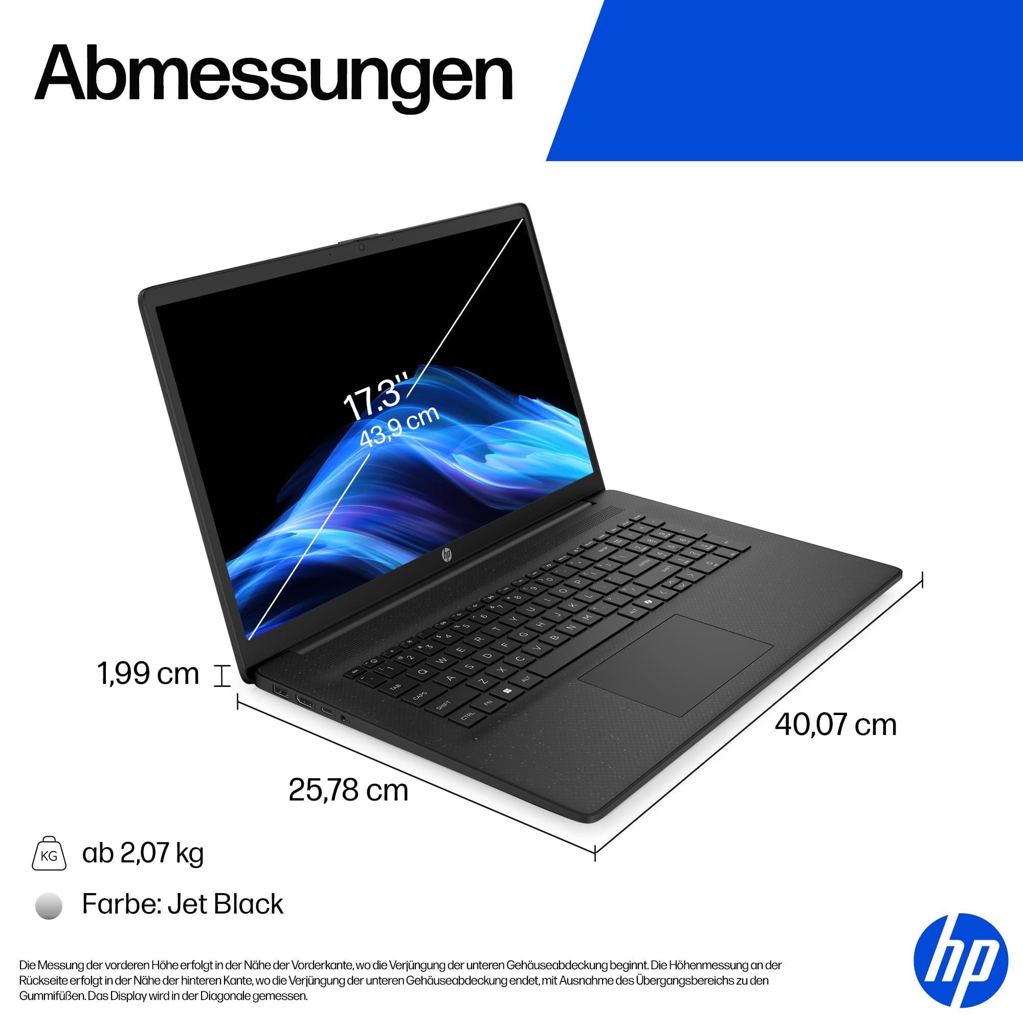 HP Laptop mit 17,3" FHD Display, AMD Ryzen 5 7520U, 8 GB DDR5 RAM, 512 GB SSD, AMD Radeon-Grafik, Windows 11, QWERTZ, Schwarz inkl. 25 GB Dropbox-Speicher für 12 Monate 5