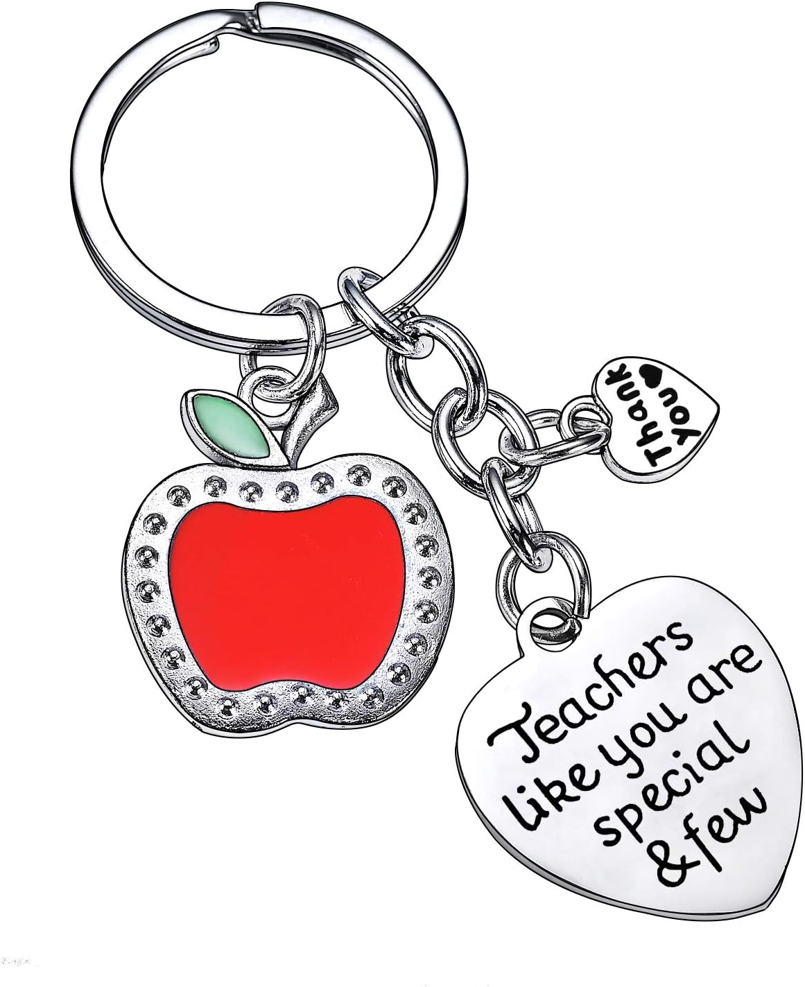 BESPMOSP Teacher Appreciation Keychain Teacher's Day Birthday Graduation Thank You Jewelry Best Friend Keyring (1PC-Heart Teacher Like You)